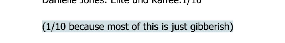 "most of this is gibberish"