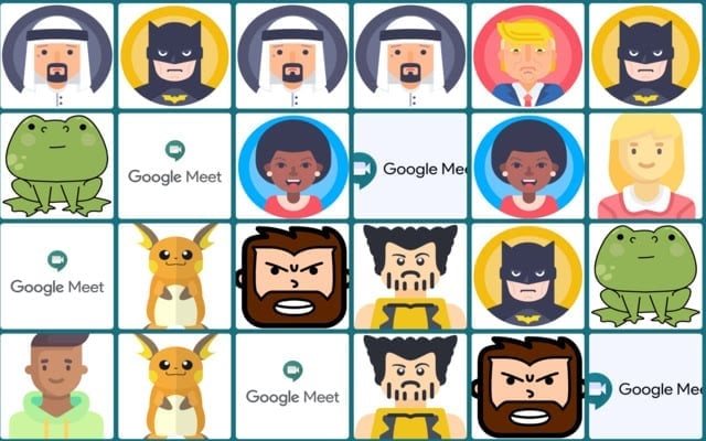 Google Meet avatares google meet efeito visual