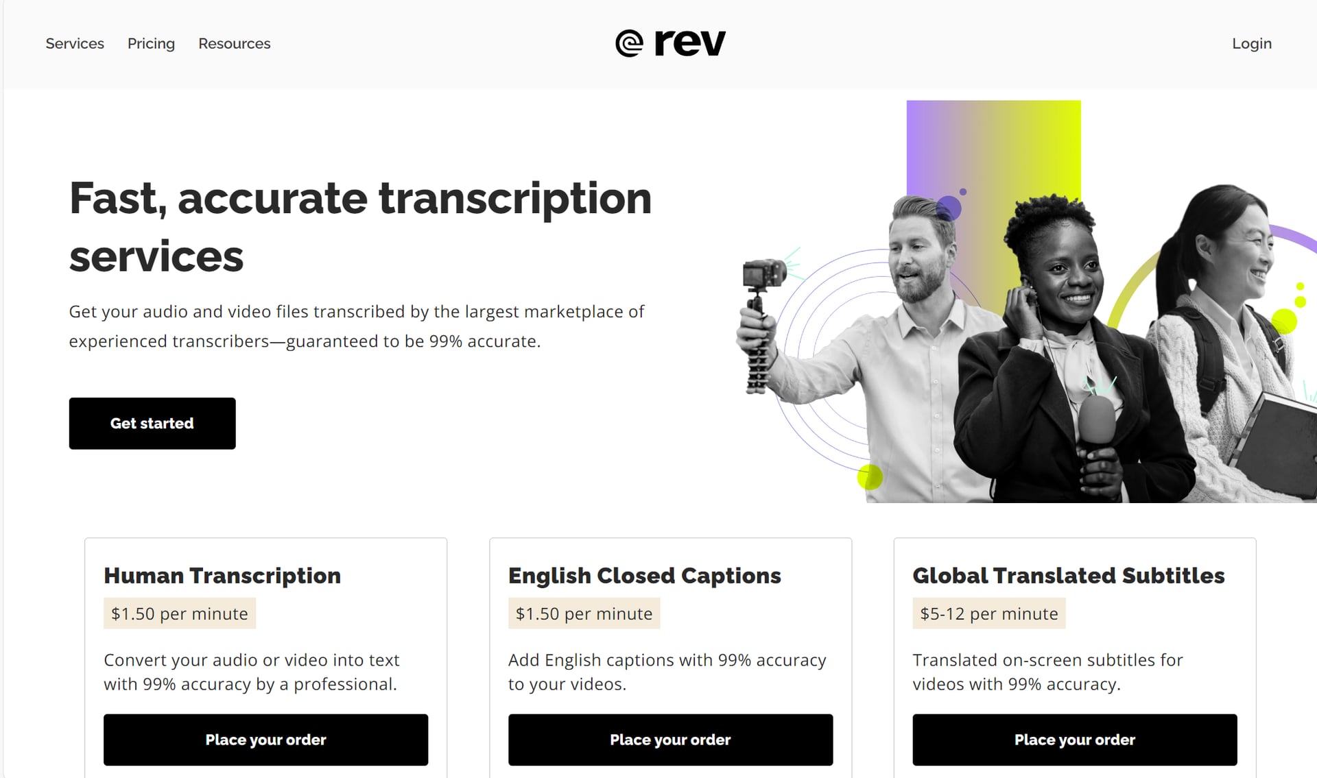 Rev homepage
