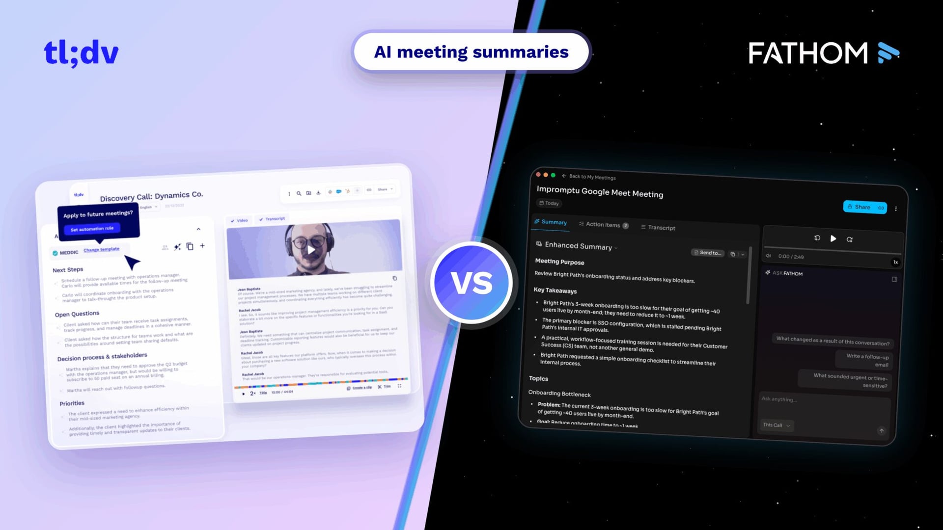 Meeting summaries by AI note takers