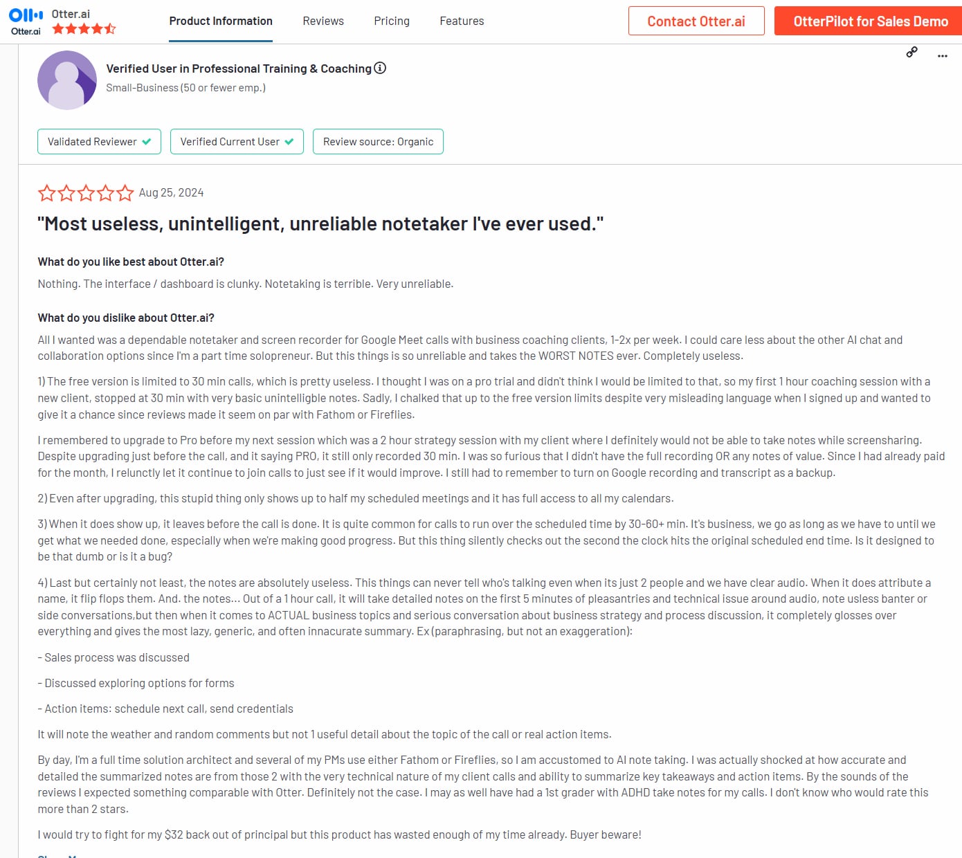 Otter review: useless and unreliable