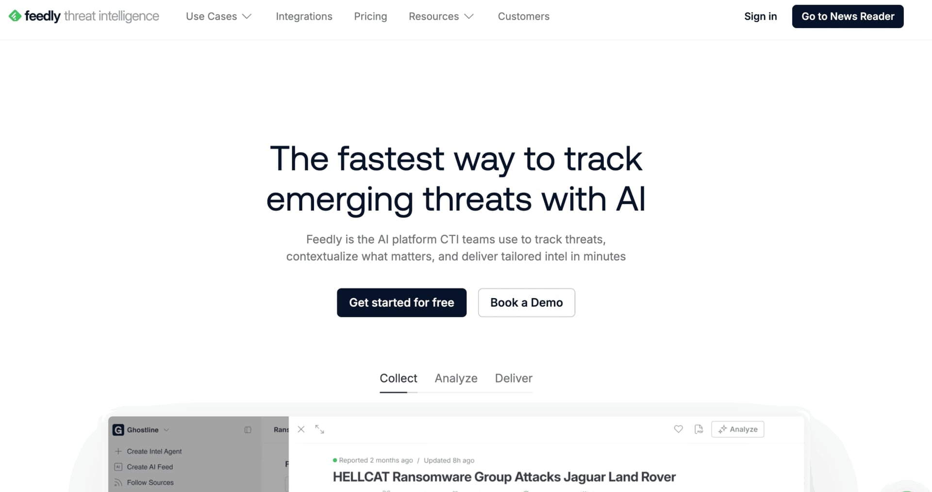 Feedly emerging threat intelligence platform