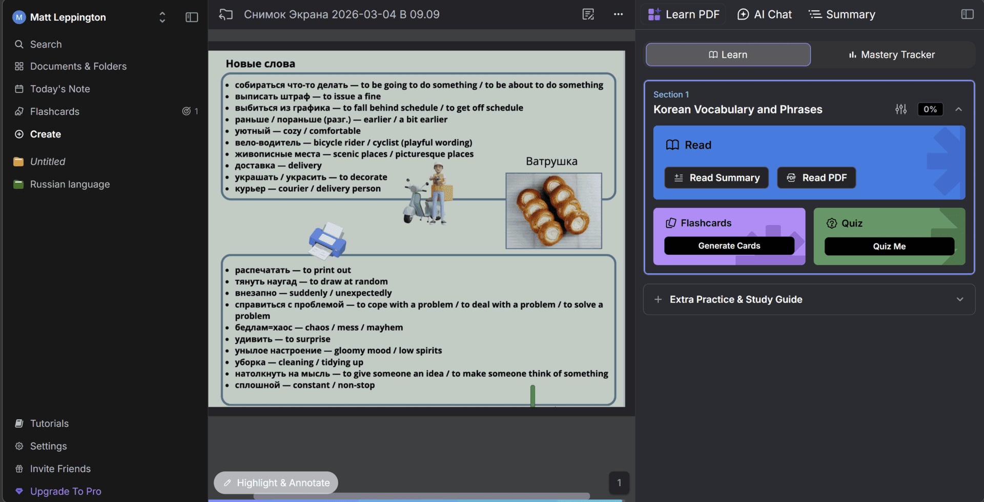 RemNote thought my Russian language PDF was Korean...