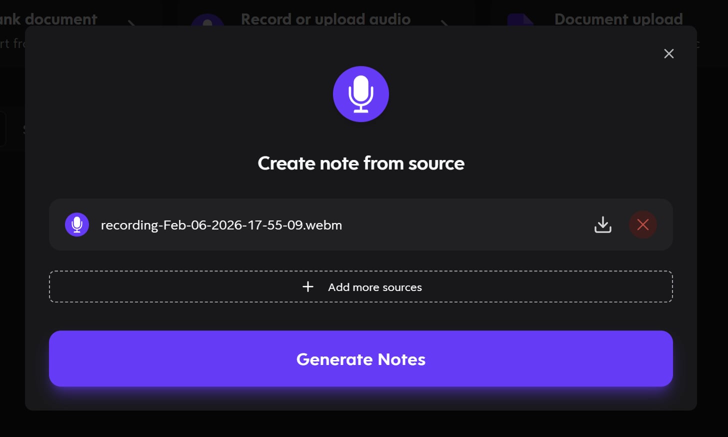 Turbo AI active recording interface showing real-time audio capture and transcription progress.