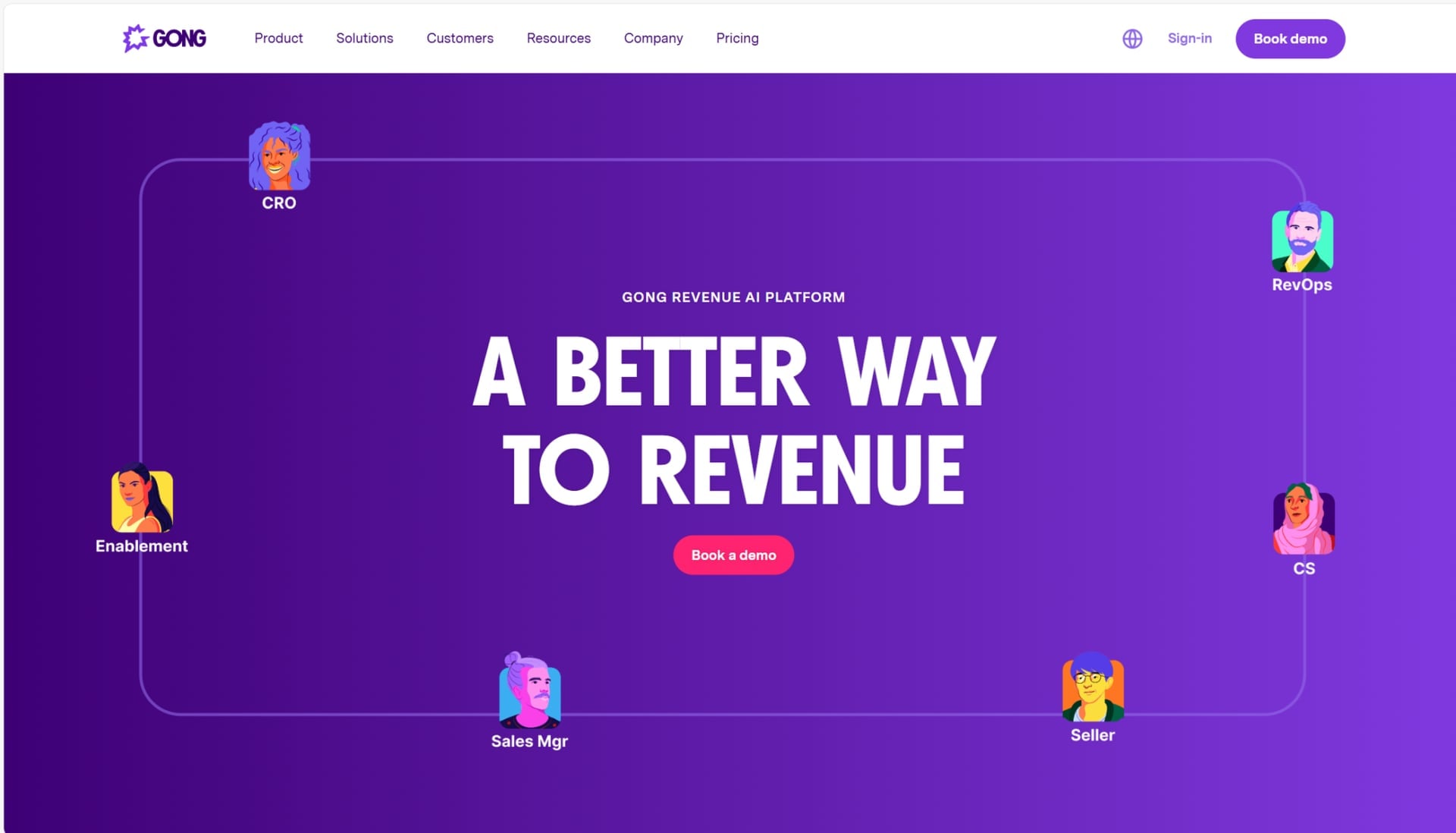 Gong's new revenue-focused homepage