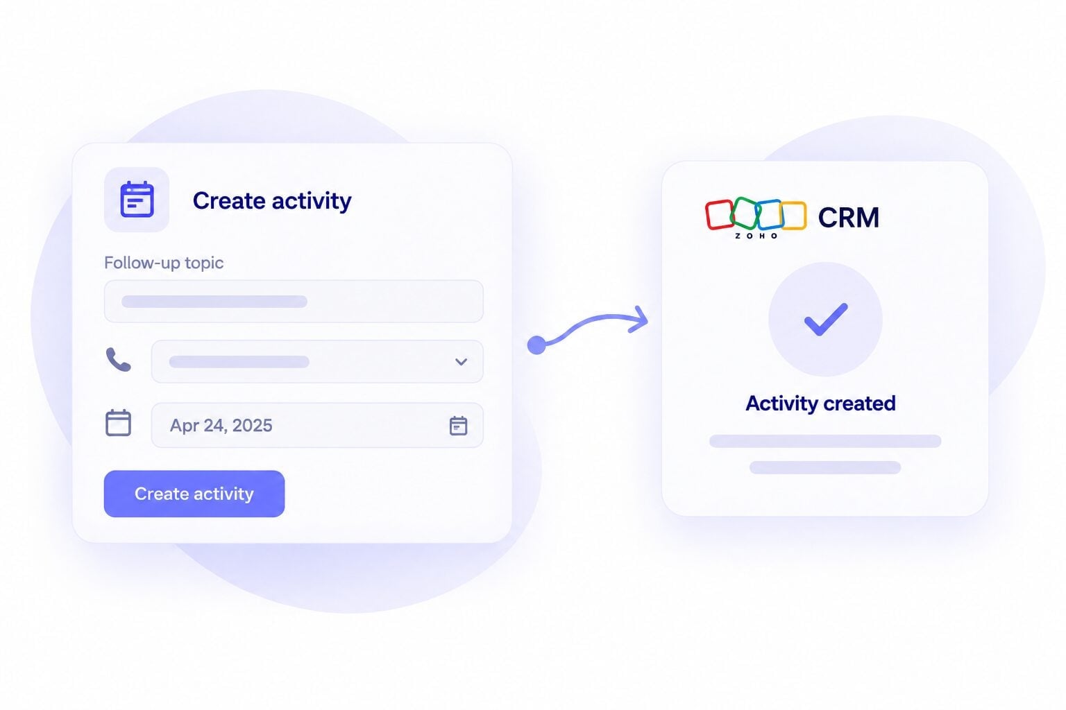 Create a Zoho CRM activity automatically from tl;dv meeting notes