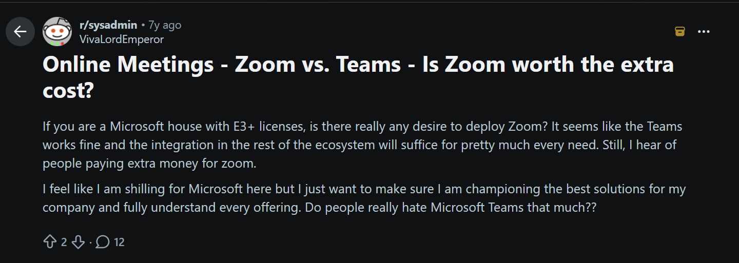 Is Zoom worth the extra cost compared to Teams?