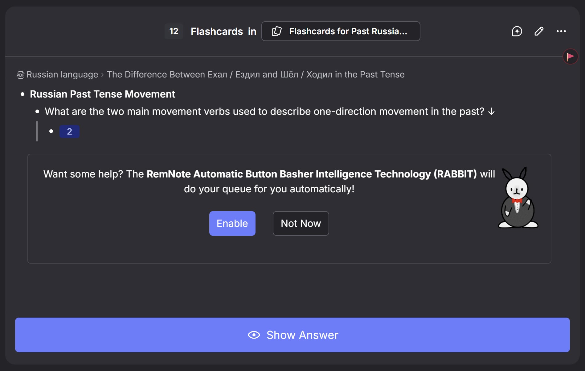 RemNote's joke for April fool's