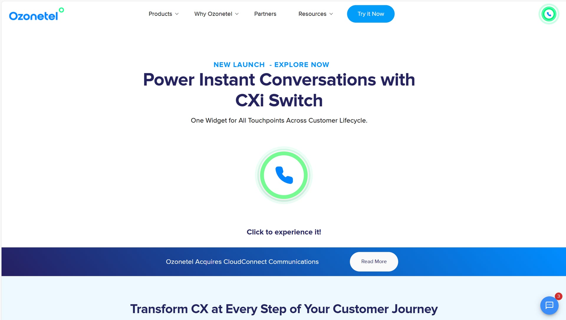 Ozonetel homepage