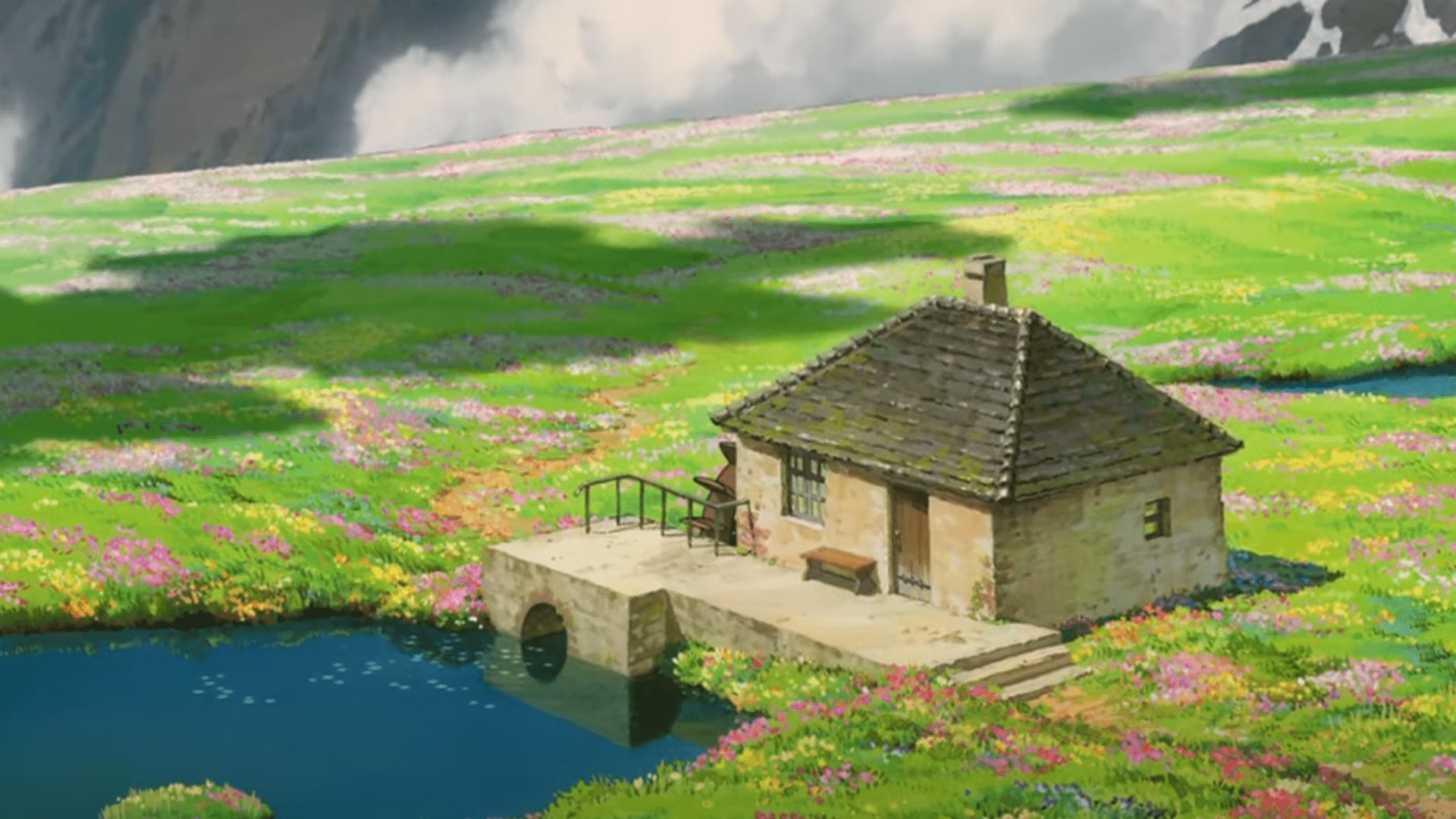 Howl's Moving Castle Anime japonês Zoom meeting background-min