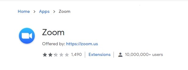 Rozszerzenie Zoom Chrome