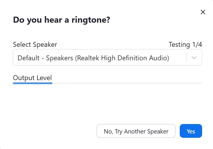 Another Zoom test: do you hear a ringtone?
