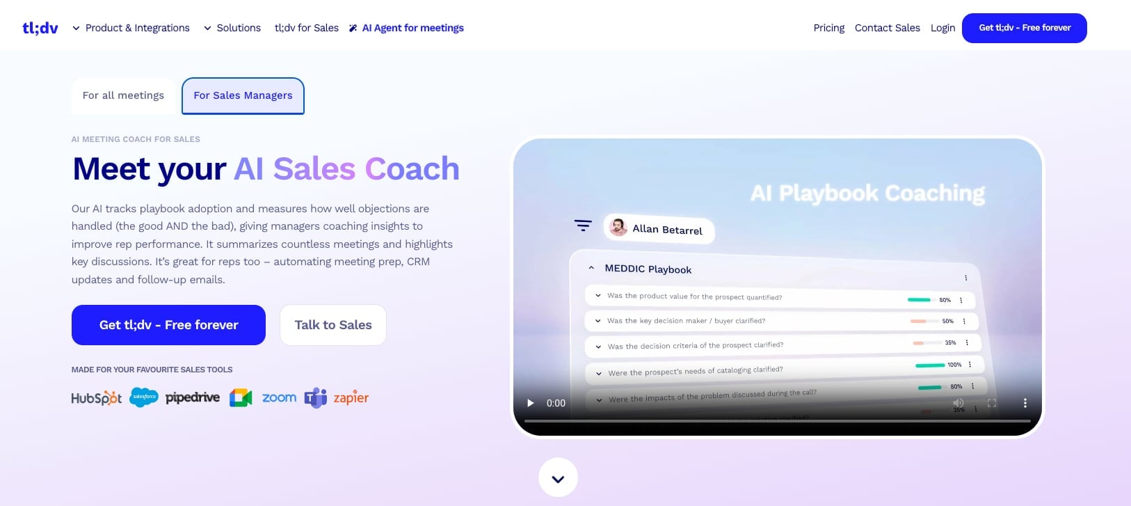 tl;dv - AI sales platform