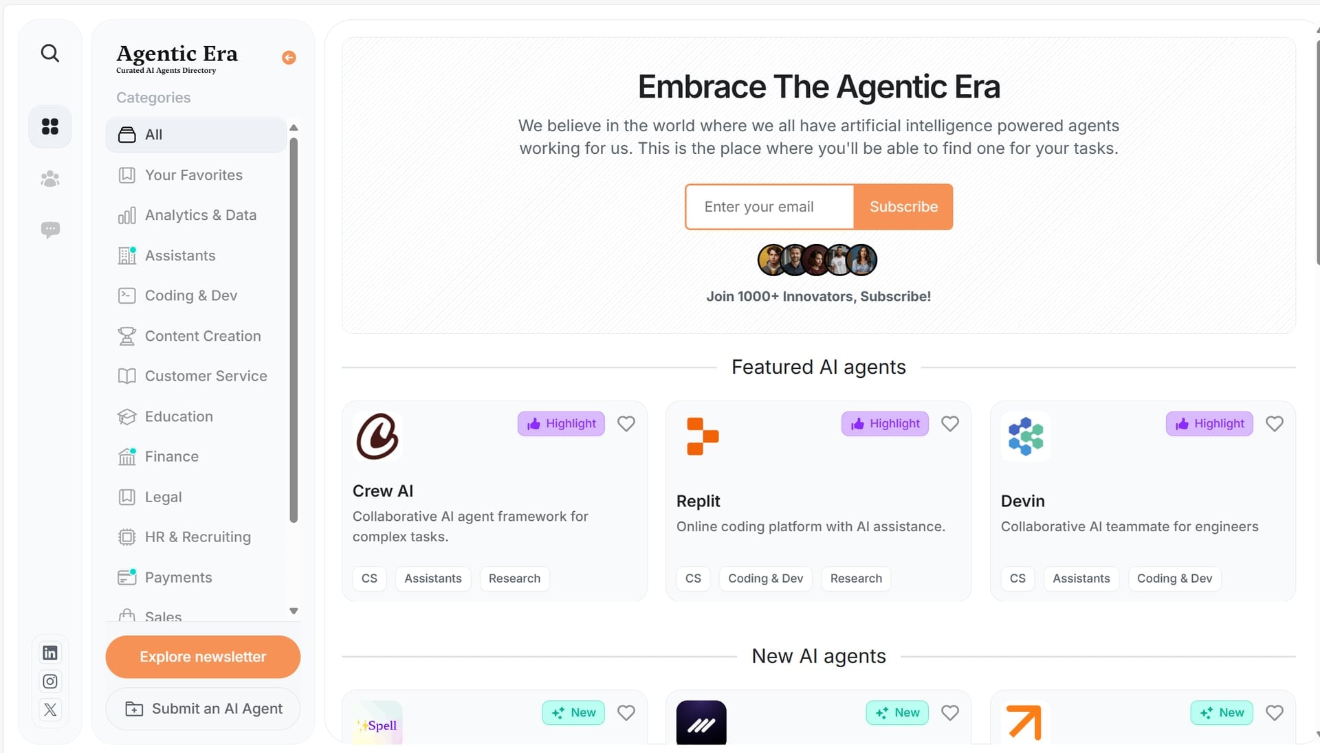 Homepage von Agentic Era