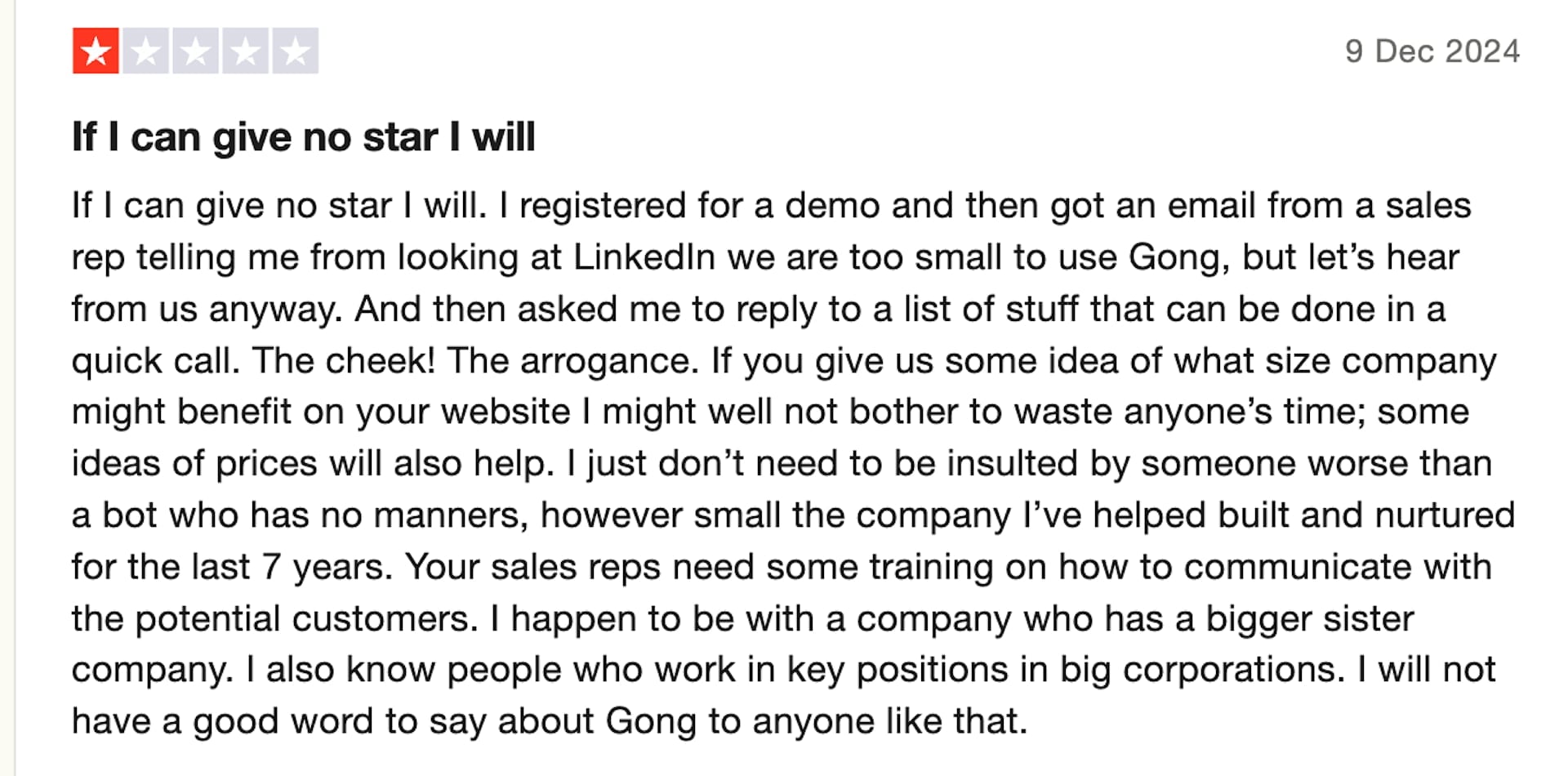 Обратная связь Gong
