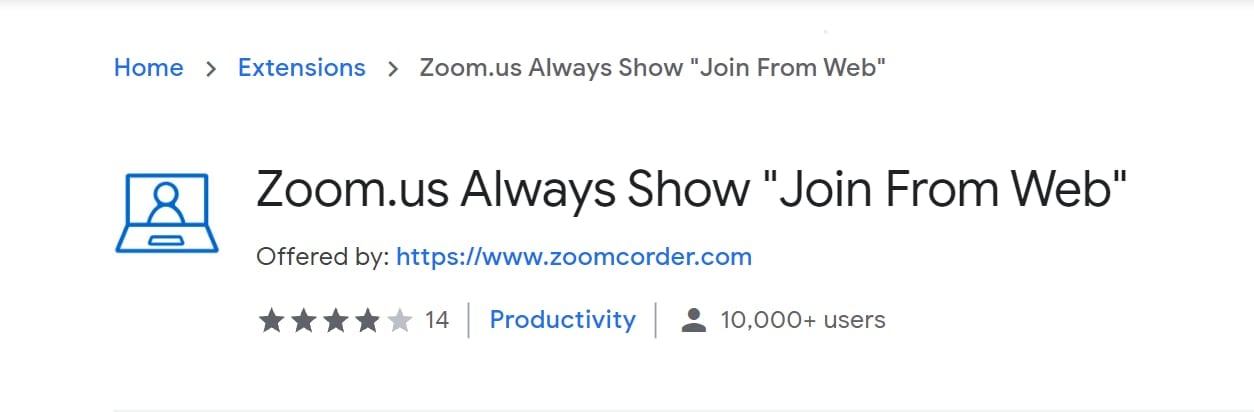 Zoom.us – rozszerzenie Google Chrome dla Zoom