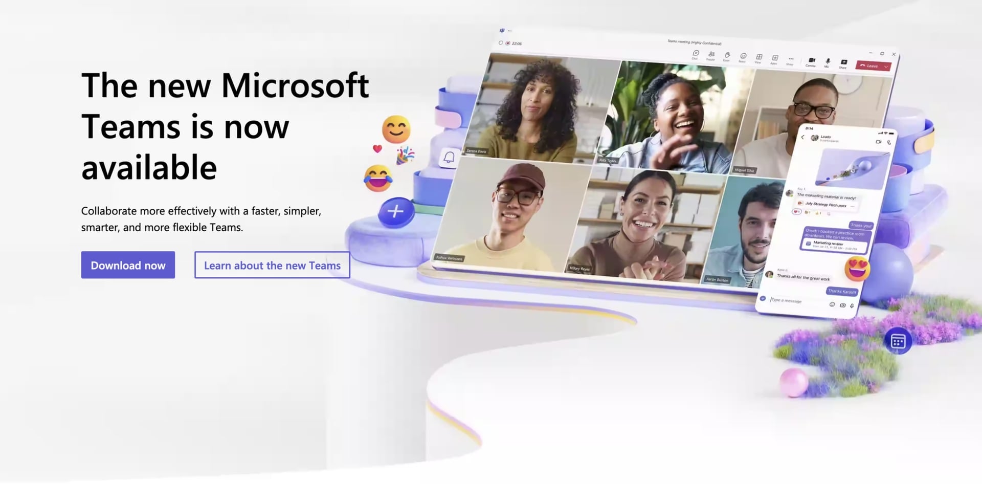 imagem do herói de Download Microsoft Teams