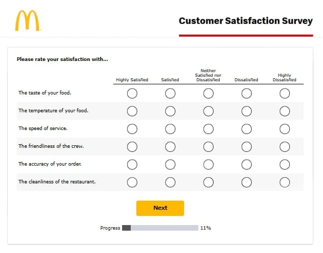 NPS Scale Mcdonalds