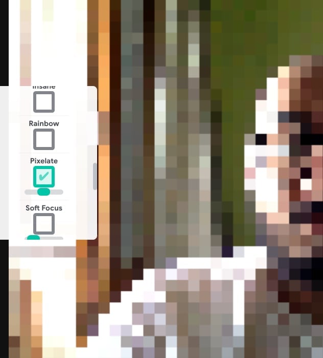 google-meet-visual-effects com opções de bluring