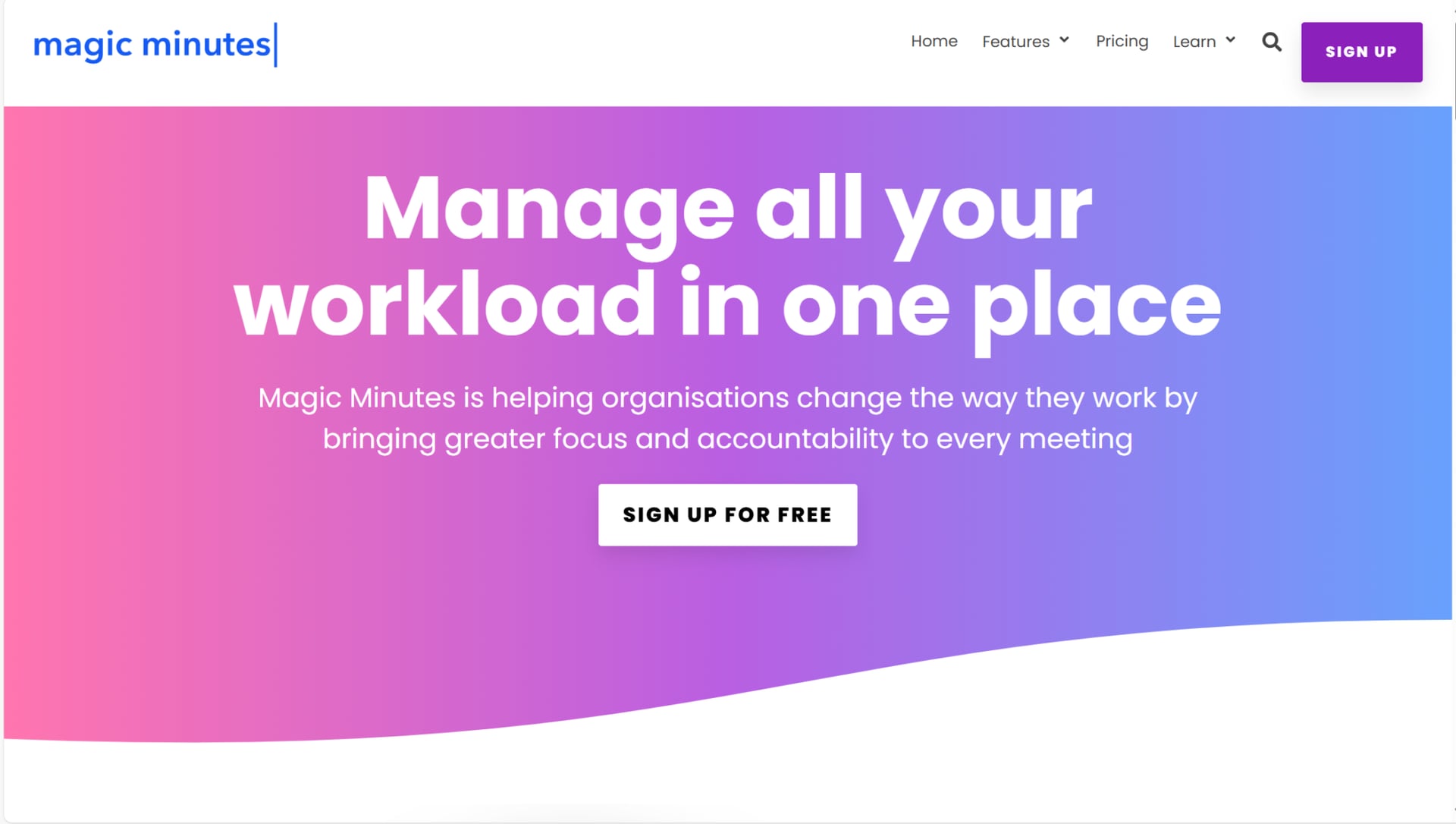 Magic Minutes homepage