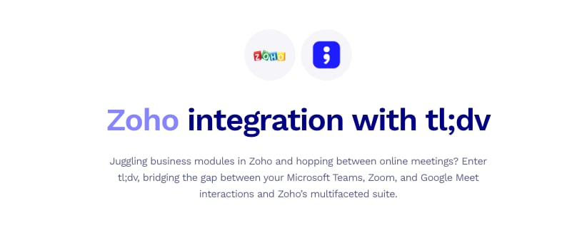 tl;dv Zoho integration