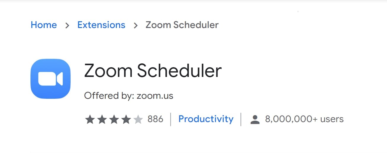 Rozszerzenie Zoom dla przeglądarki Google Chrome