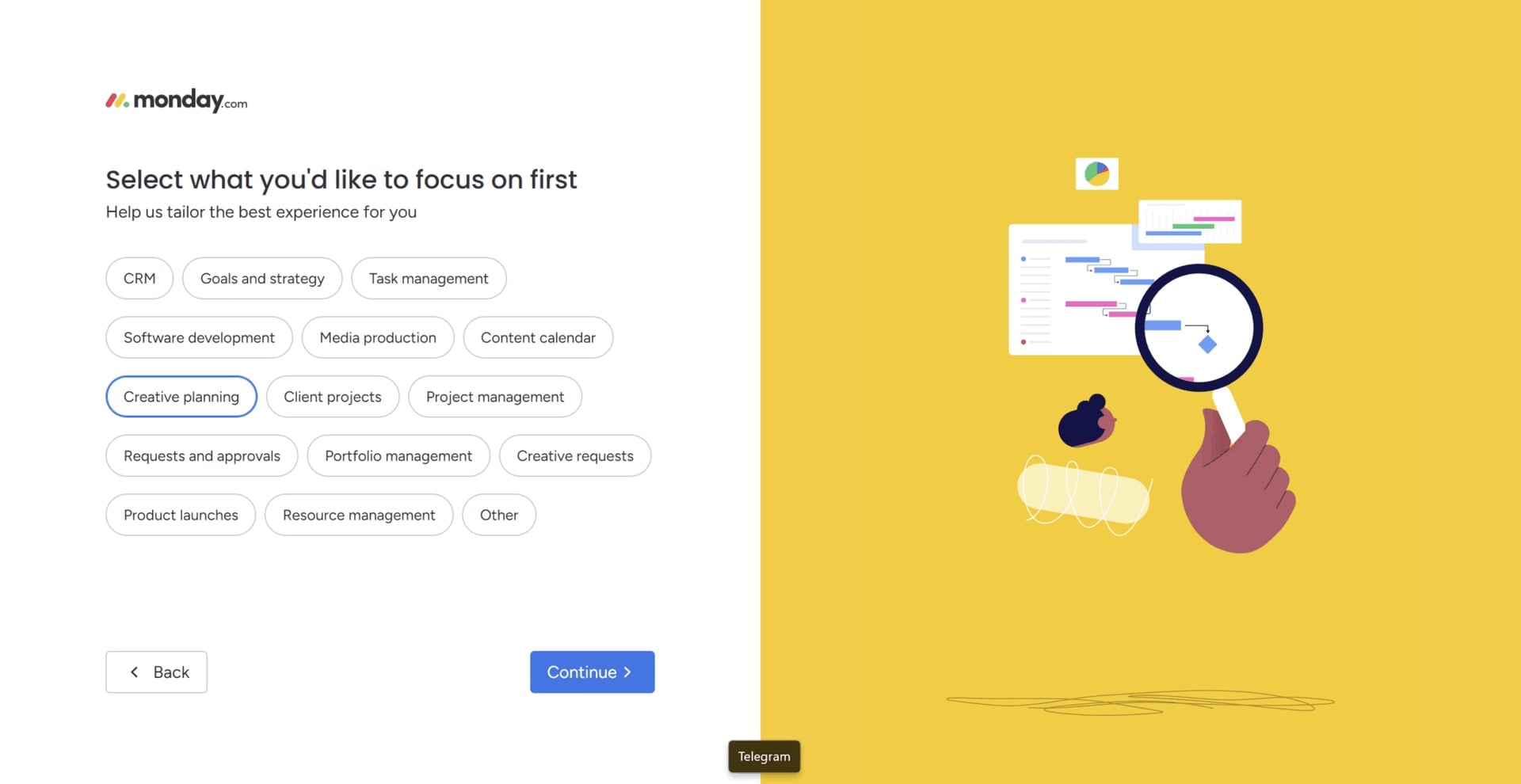 What do you want to focus on with Monday.com?