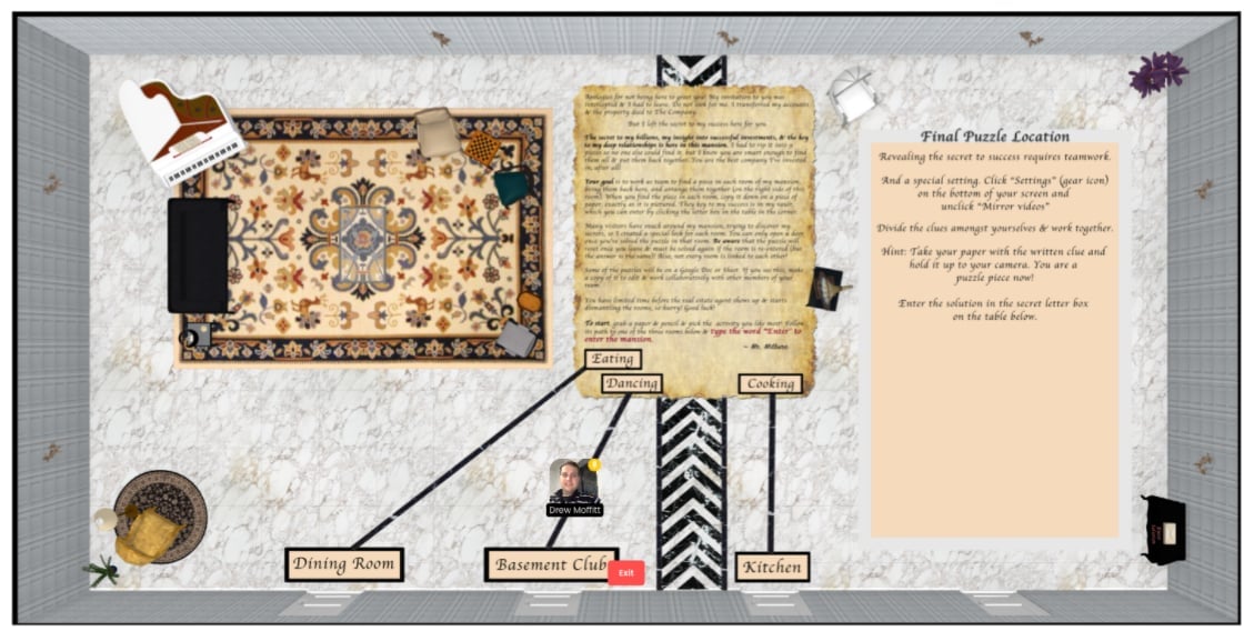 Escape room by Kumospace as a Zoom icebreaker game