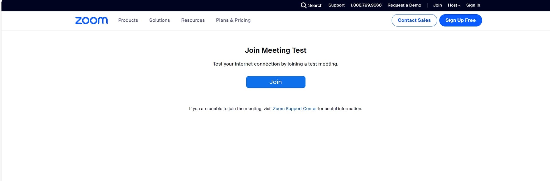 Zoom sa propre page d'appel de test.