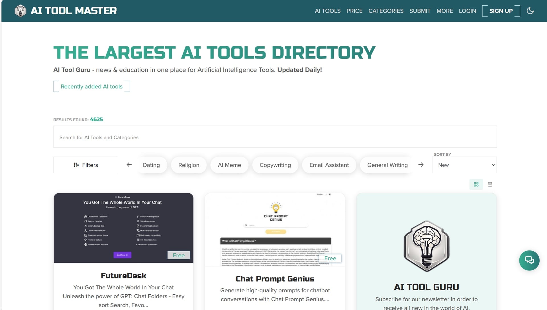 AI Tool Guru homepage