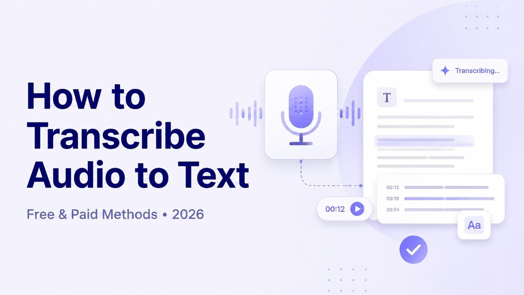 How to Transcribe Audio to Text (Every Method, Free and Paid, 2026)