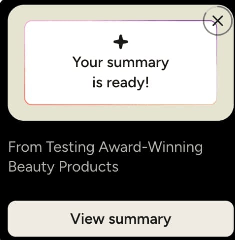 Wispr Notetaker summary ready notification with an auto-generated meeting title