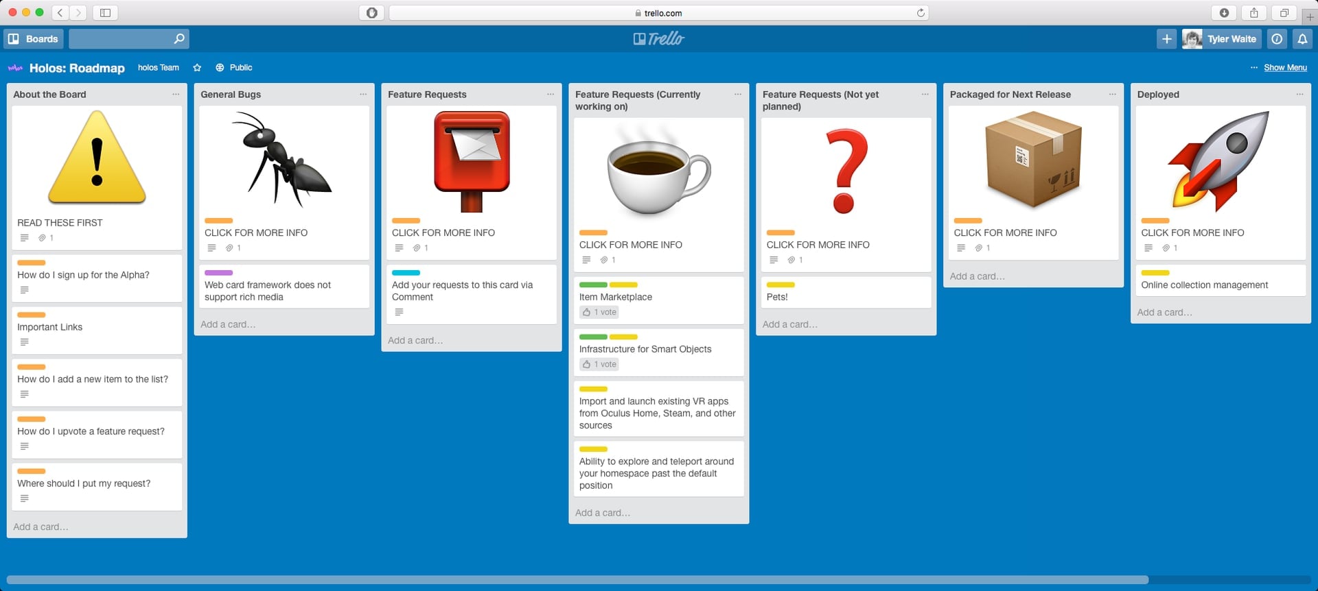 Wirtualna tablica Trello do współpracy dla zespołów programistów i produktowych