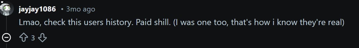 The same Reddit user posting about paid StudyFetch "shills" in a different thread.