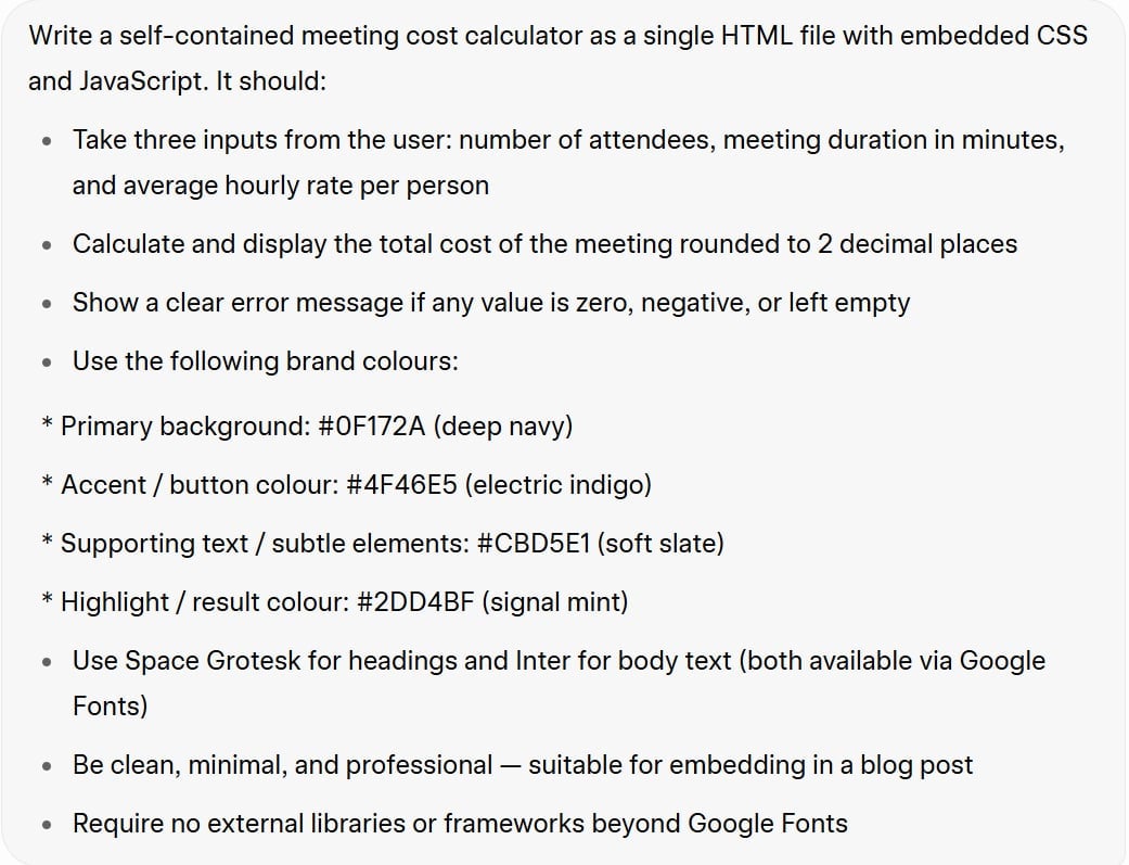 Screenshot of the prompt for the Technical Skills test, specifically a coding challenge given to Grok and ChatGPT.