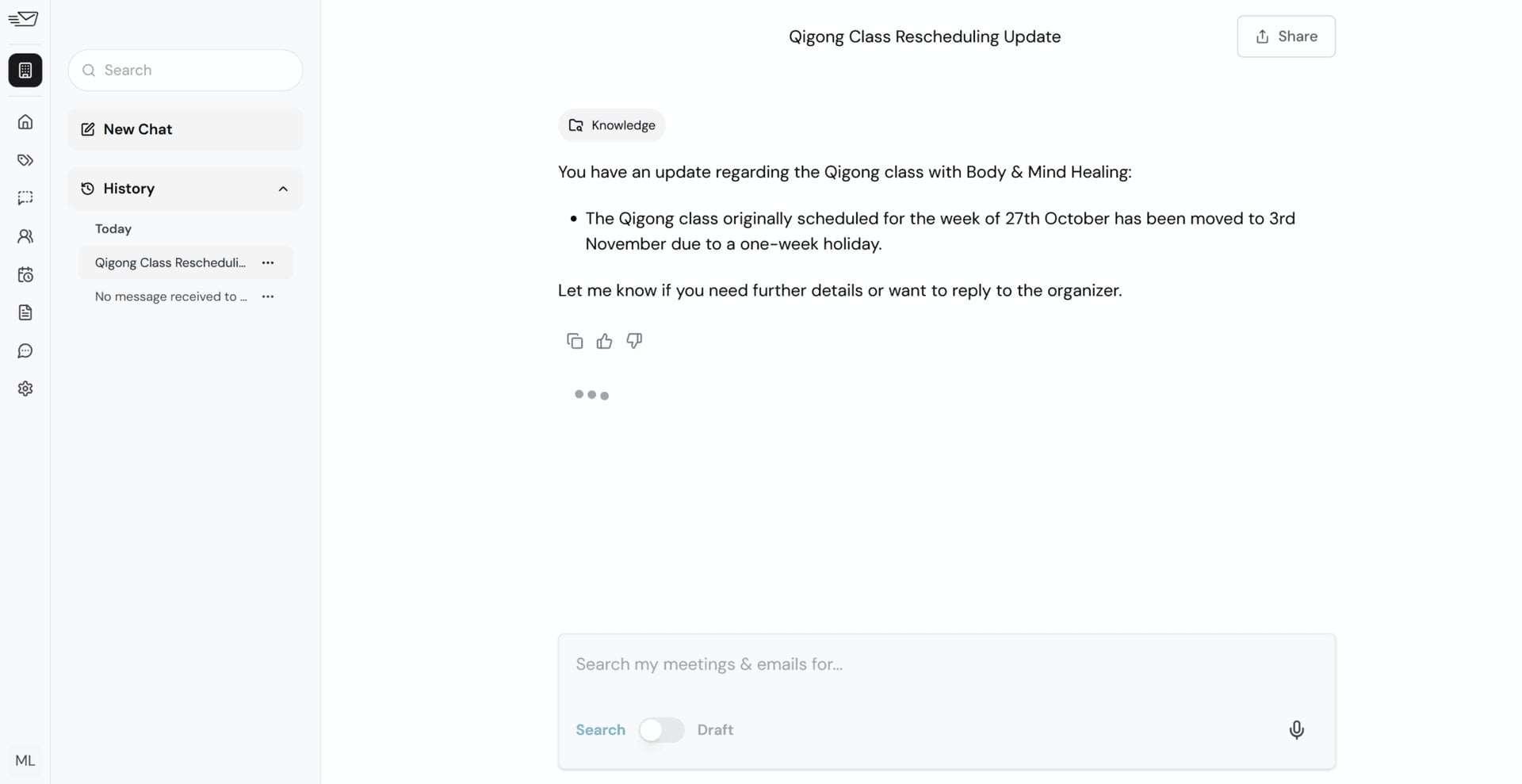 Ask Fyxer.ai about your emails.