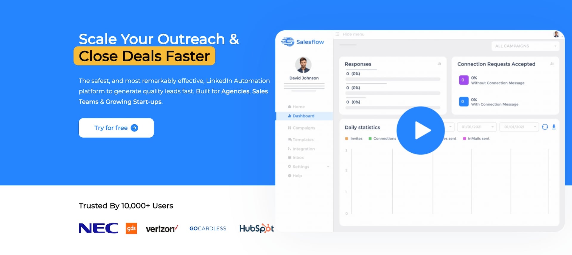 salesflow - ein weiteres Beispiel für ein Tool zur Kontaktaufnahme mit LinkedIn