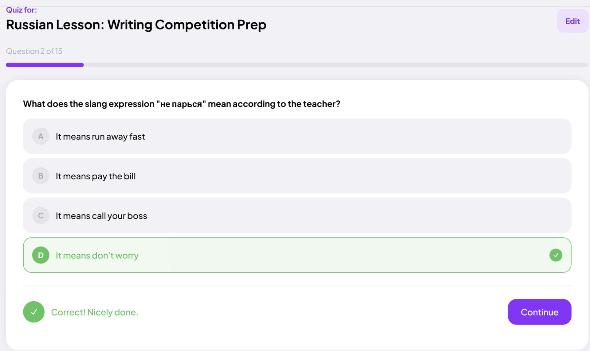 Coconote's quiz did have one or two useful questions.