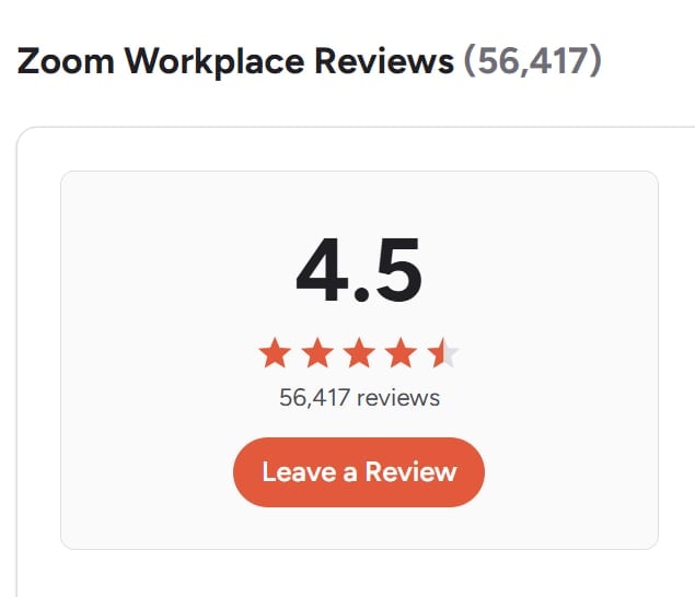 G2 reviews of Zoom Workplace