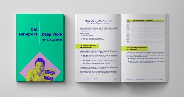 Mockup do livro tl;dv Cal Newport Deep Work PDF
