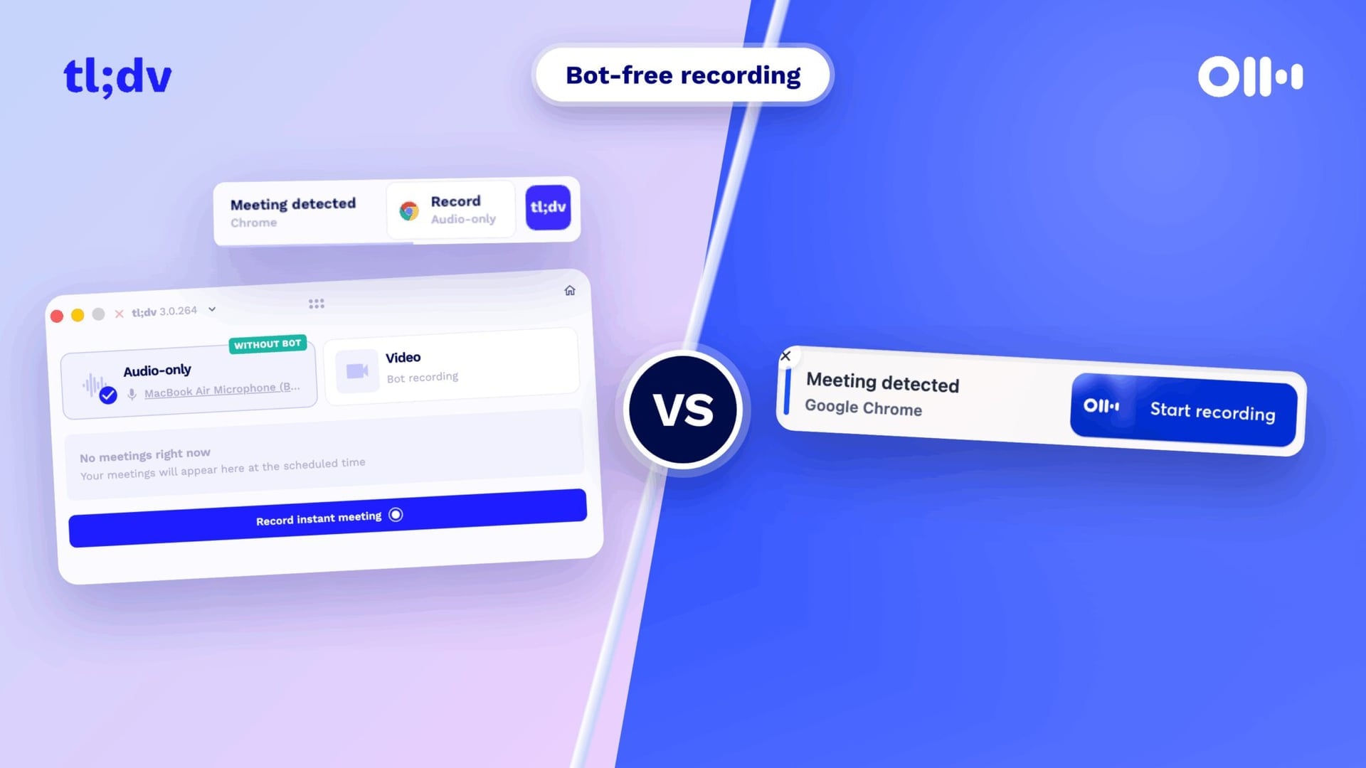 tldv versus otter bot free recording