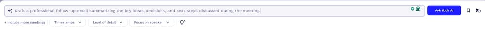 Ask tl;dv for a sales follow-up email