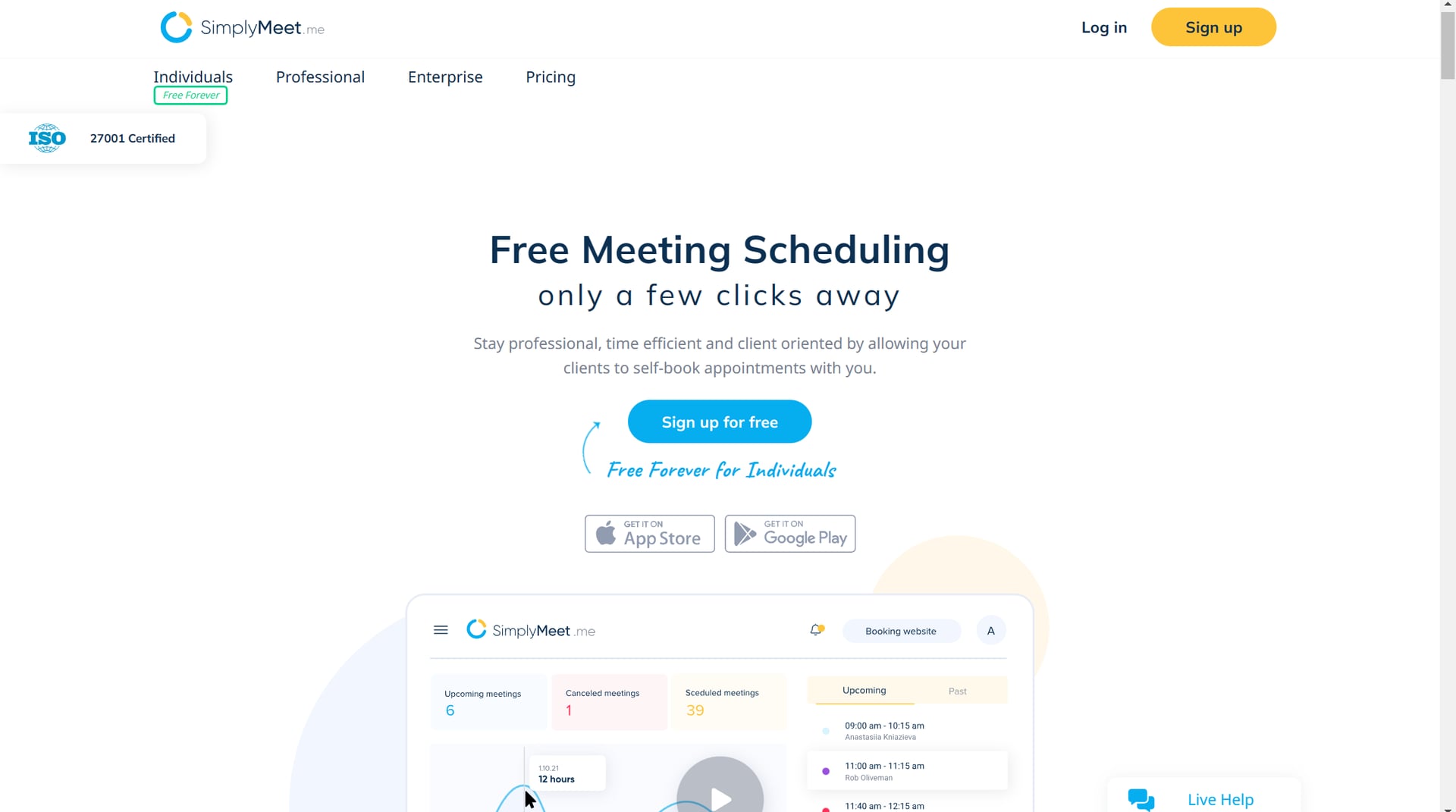 Startseite von SimplyMeet.me
