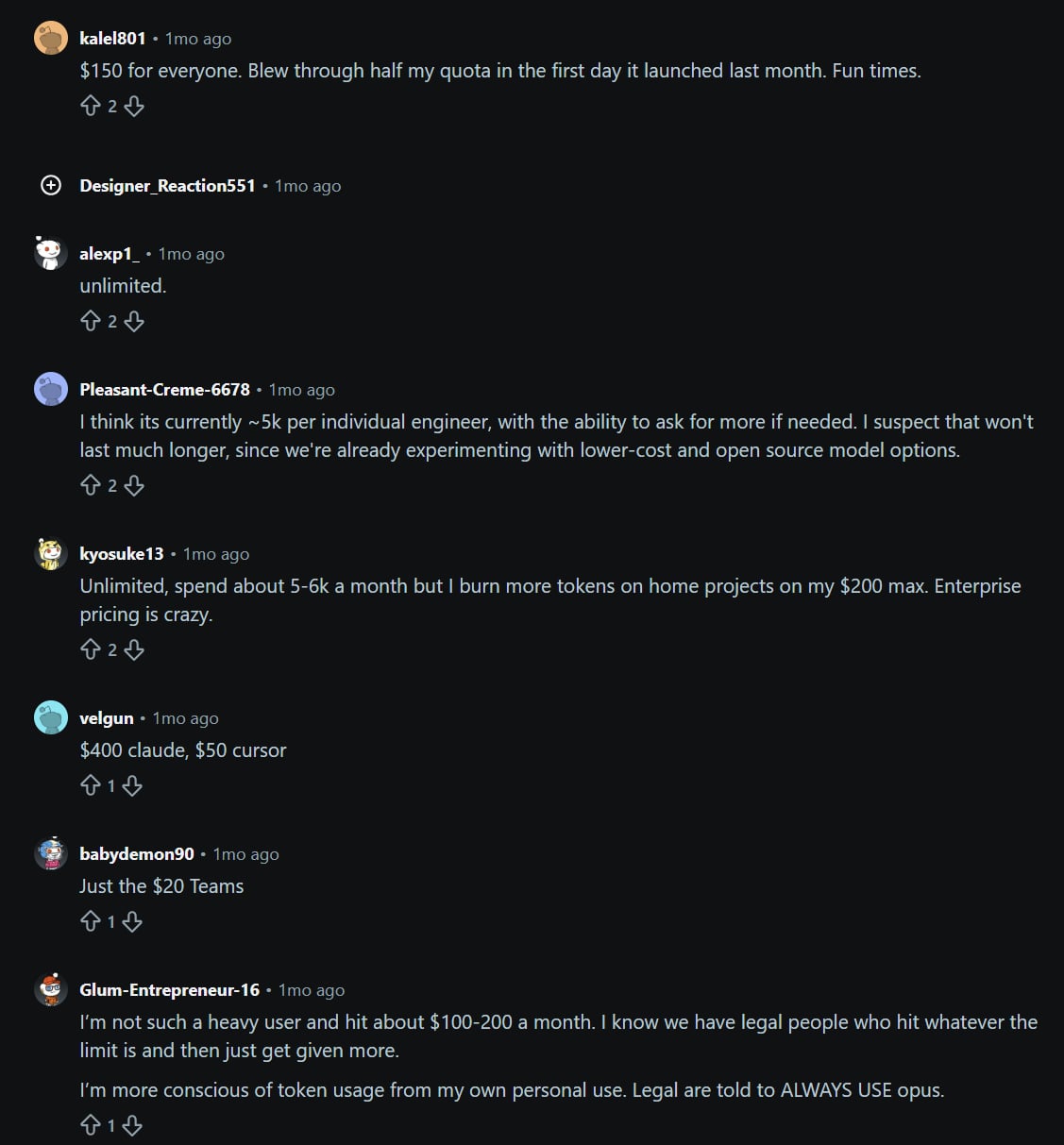 More answers from the Reddit thread about Claude's Enterprise pricing