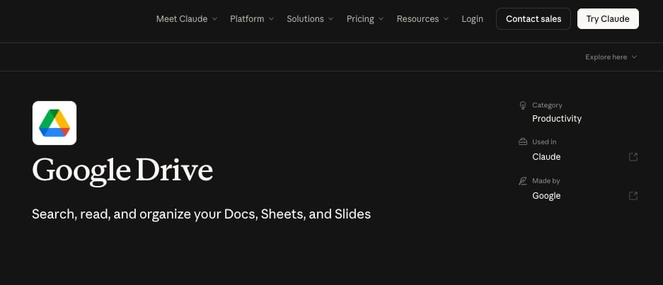 Коннектор Google Drive для Claude