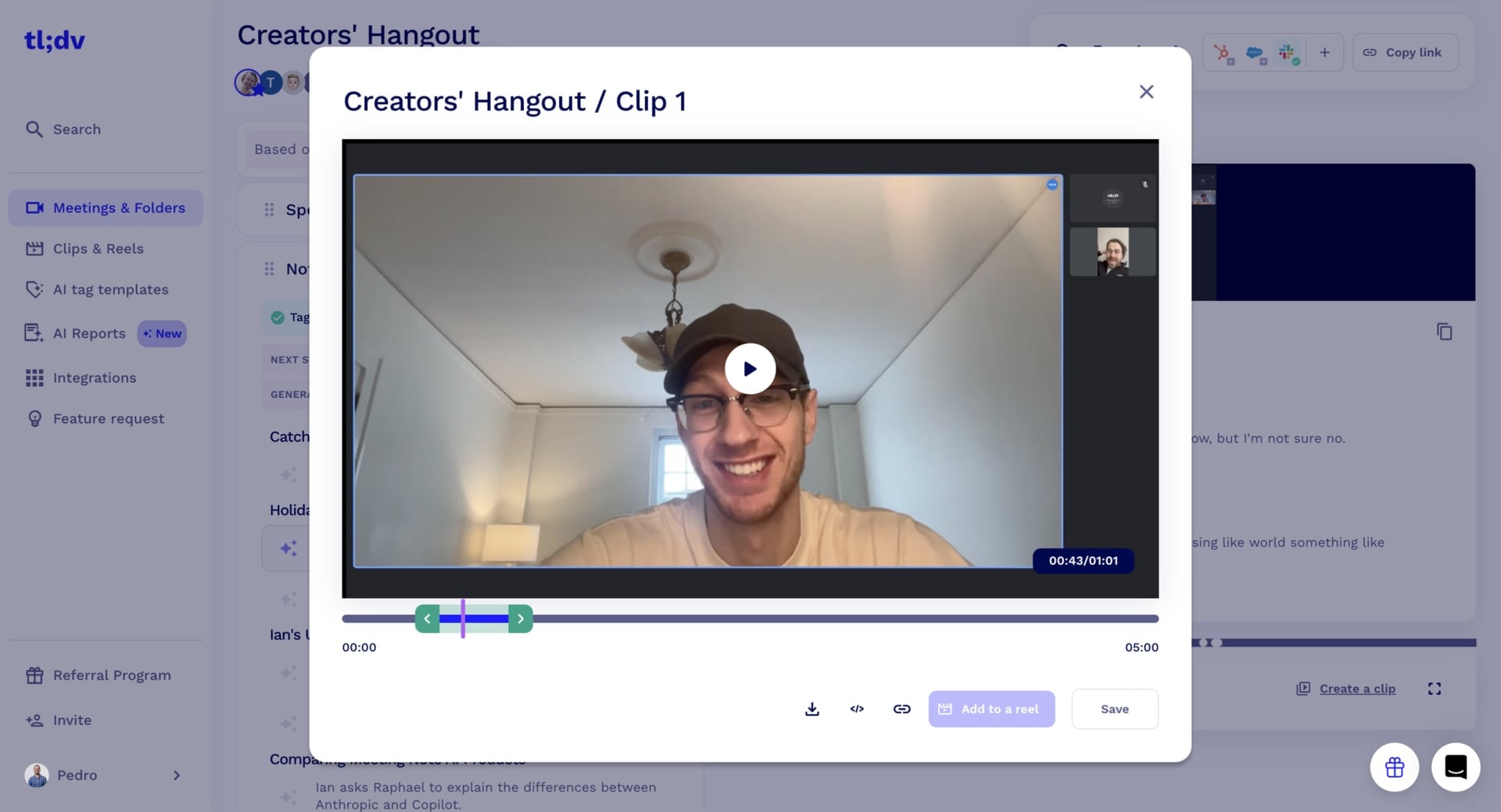 Створення clip tl;dv